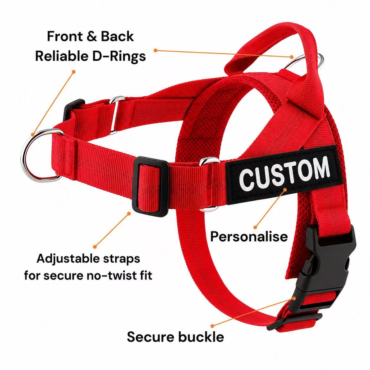 Personalized No-Pull Dog Harness