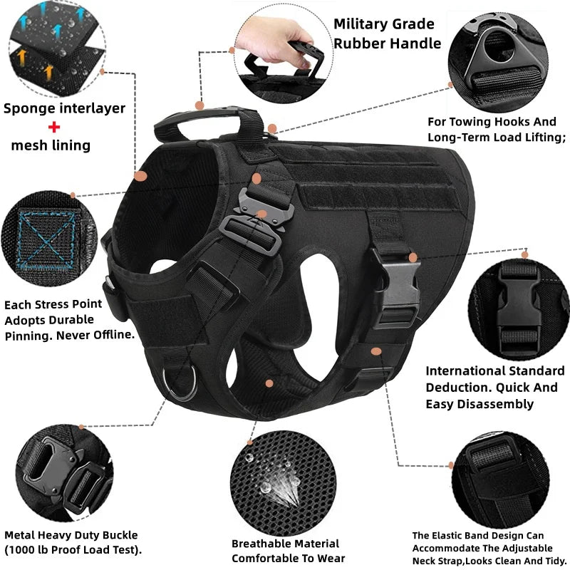 K9 Commando - Tactical Dog Harness & Leash Set